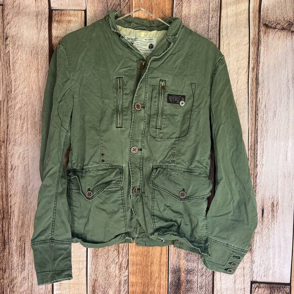 Diesel Military Utility Jacket Army Green Cotton Casual Classic Pockets Large - Picture 1 of 9